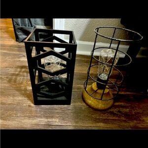 Black Geometric Candle Holders